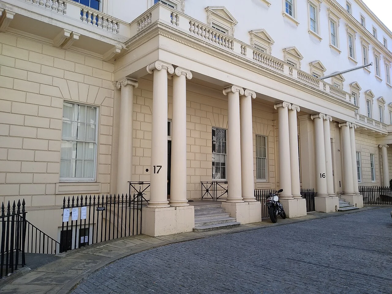 Classic cream townhouses in London